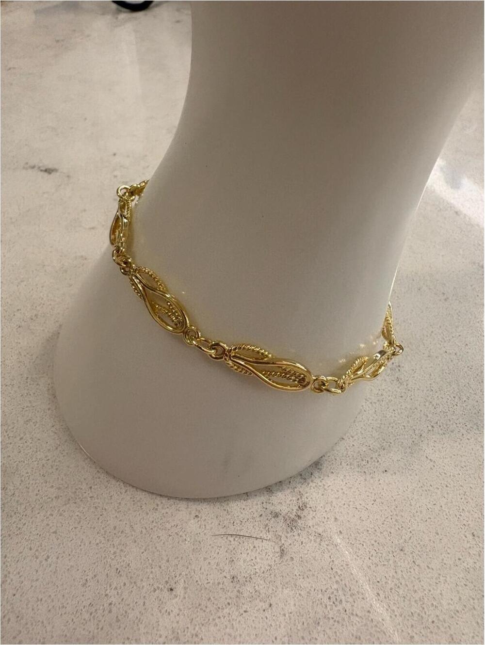 24k Gold Filigree Bracelet - 7 inches